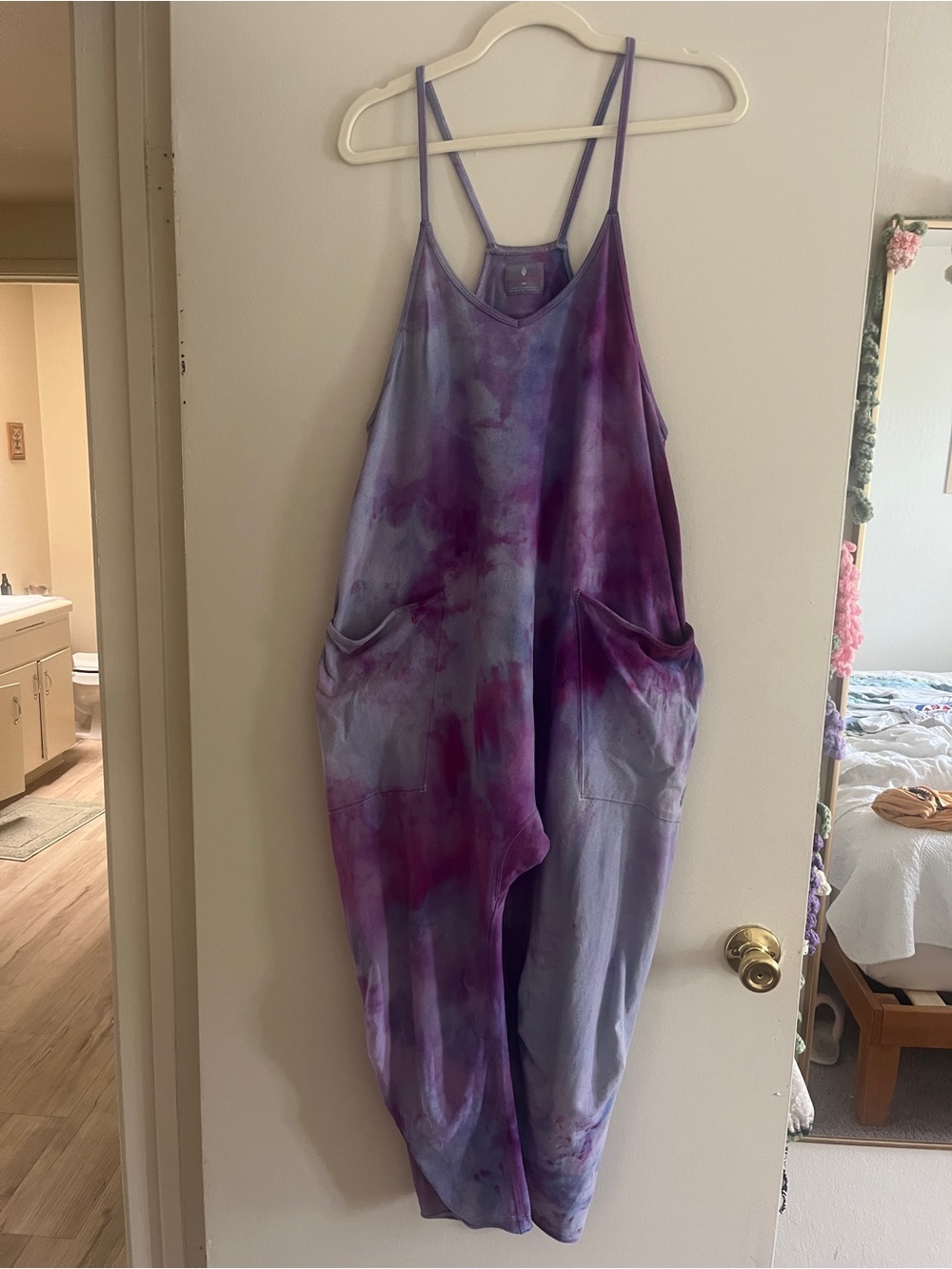 Free People Tie-Dye Purple Lavender Strappy Jumpsuit Romper